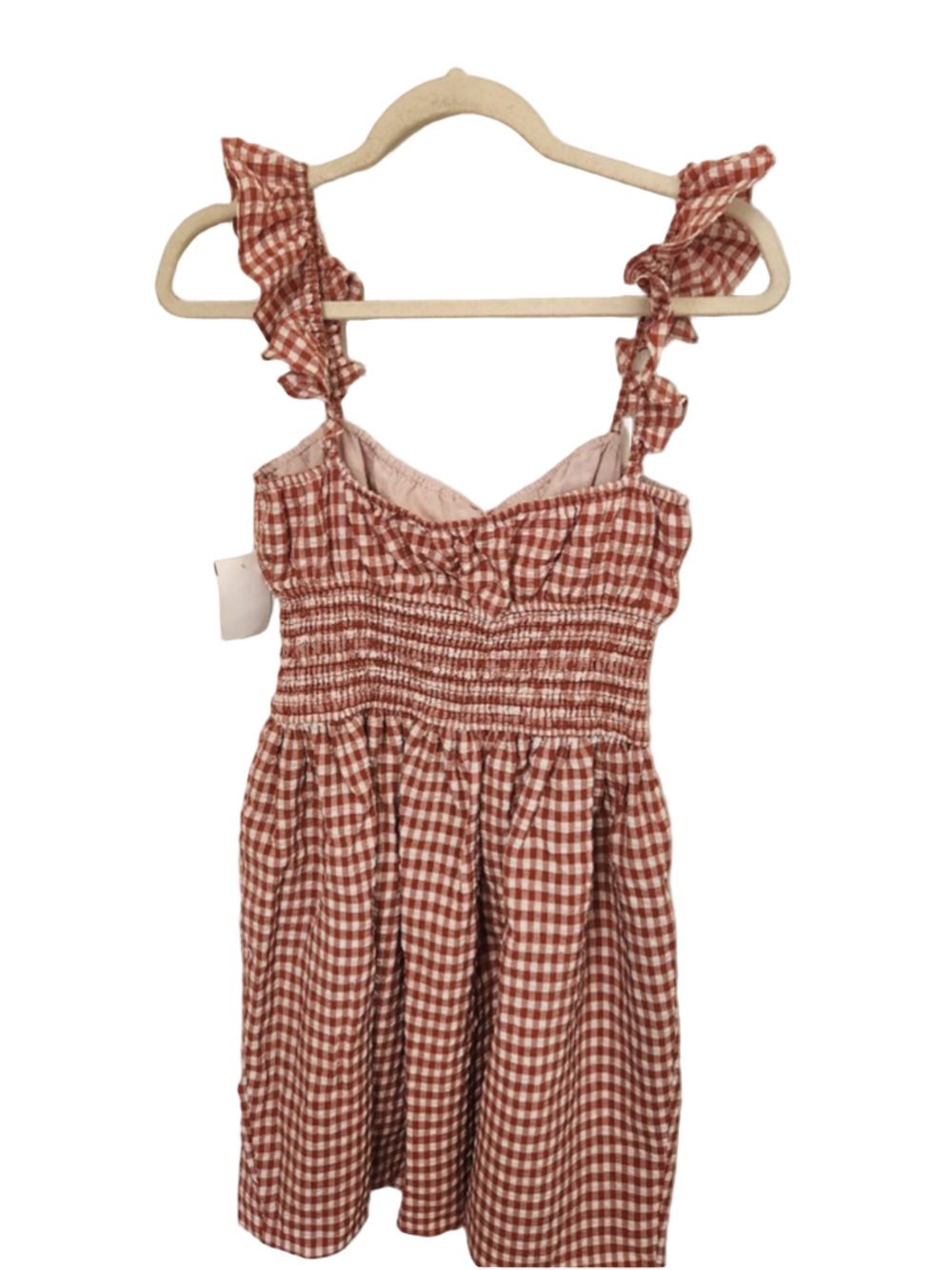Wayf Red White Gingham Mini Dress S - Picture 5 of 6